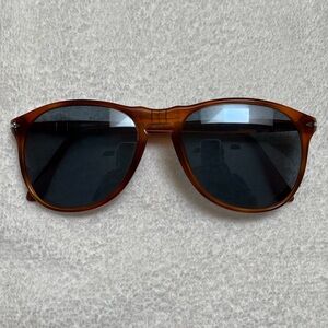 Persol Brown with Silver Blue Mirrored lens 9649-S 96/56 Terra di Siena 55•18